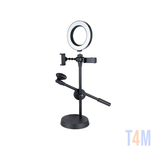 RING LIGHT STAND WITH PHONE HOLDER ZM-34C 10.0"